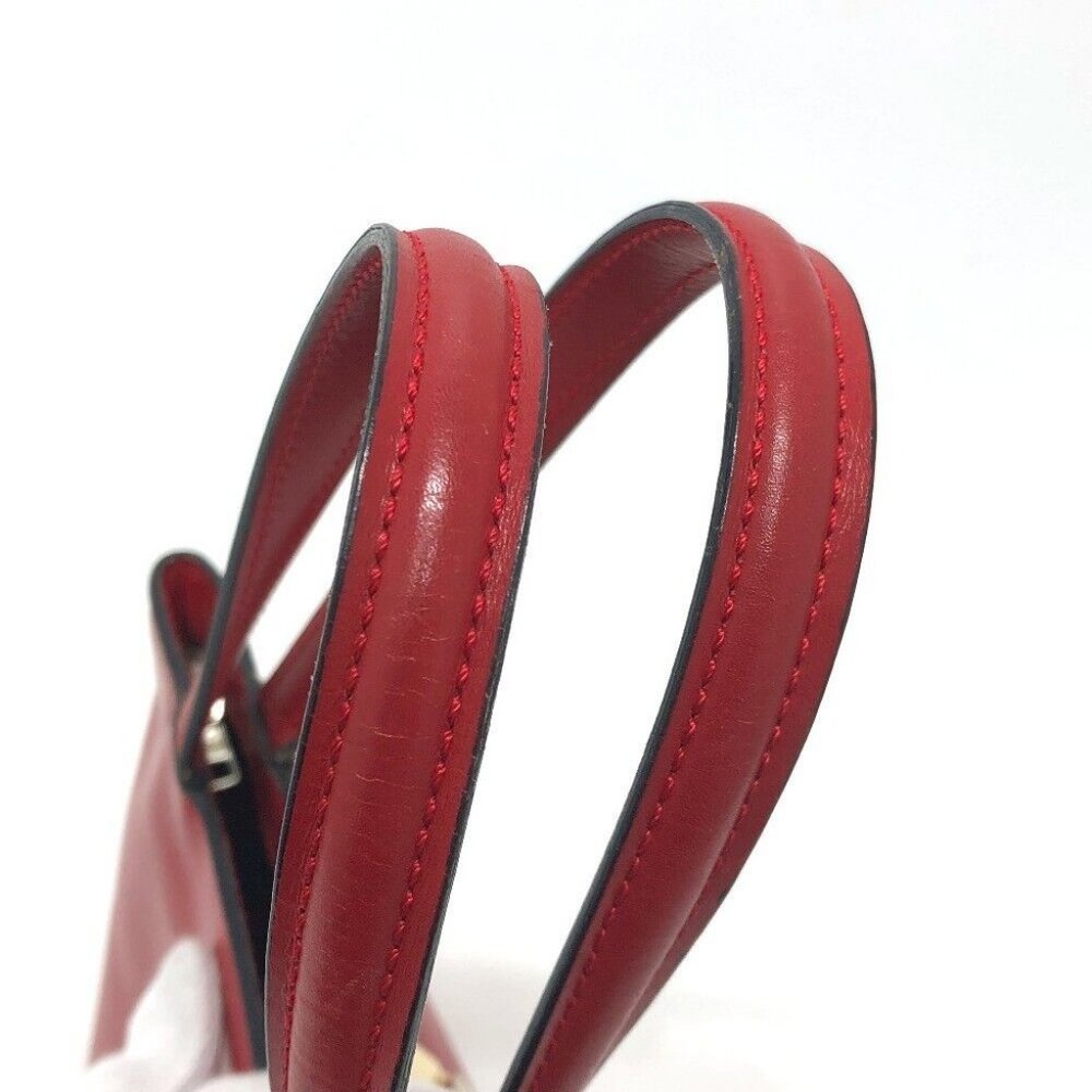 CELINE Mini tote Bag Hand Bag Leather Red - Picture 9 of 12